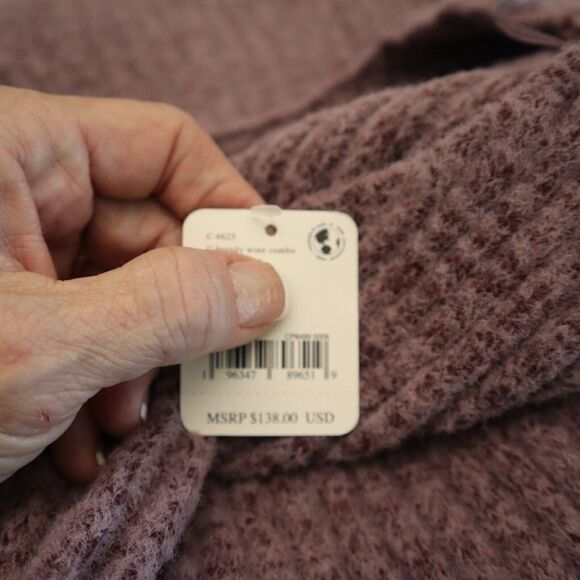 Free People OB1534052 Women's Sz M Purple Claude Mockneck Mini Knit Dress $138 - Picture 11 of 13